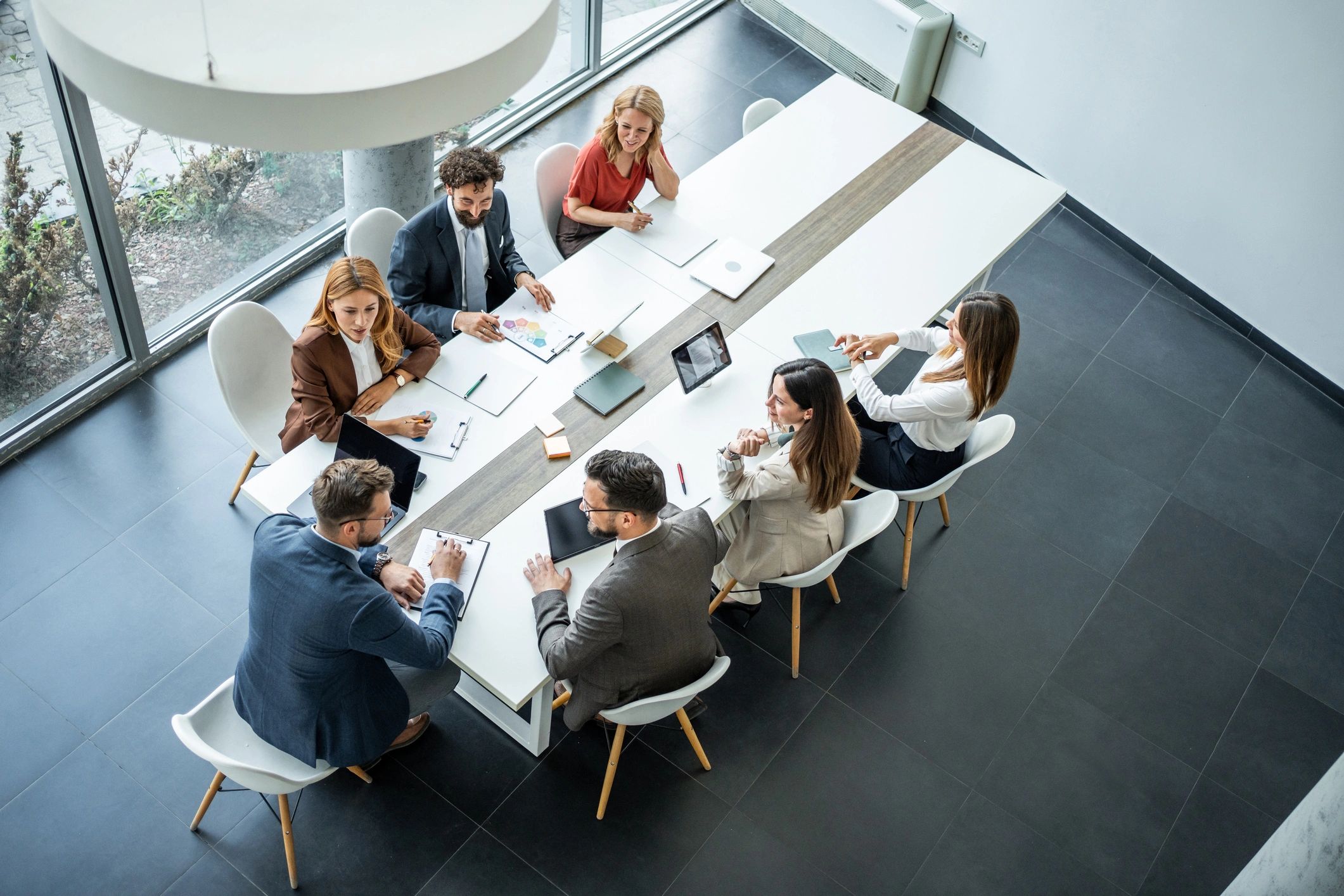 Professionals collaborating in a conference room